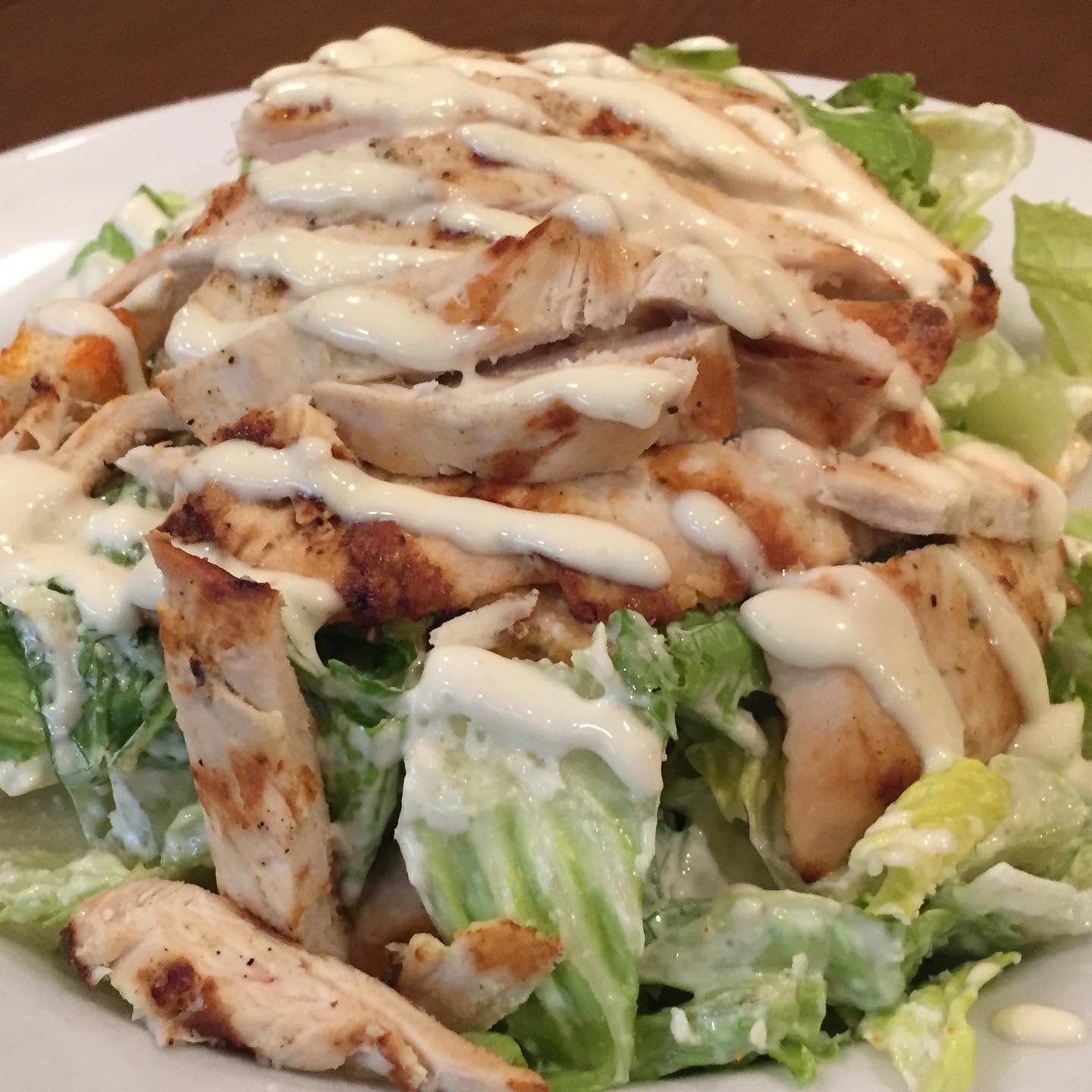 Grilled chicken Caesar salad