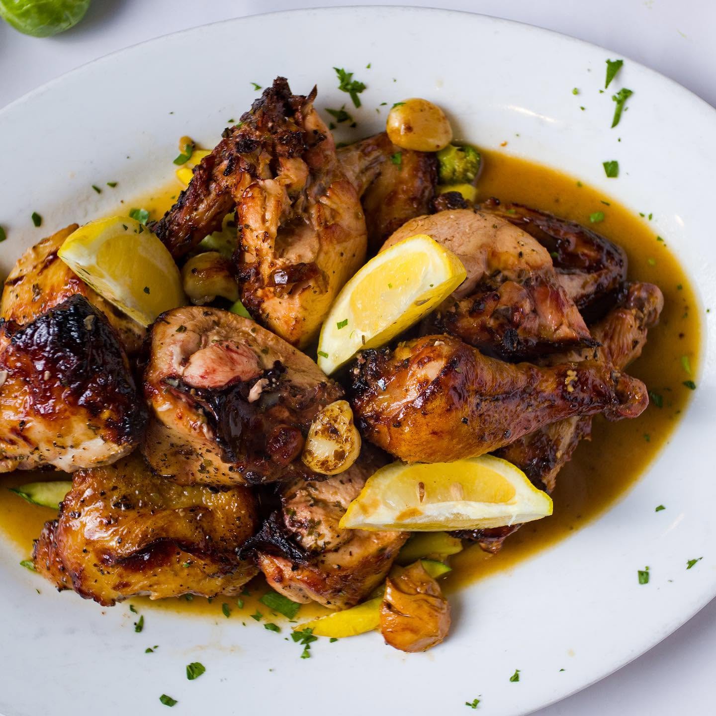 Roasted chicken scarpariello with garlic