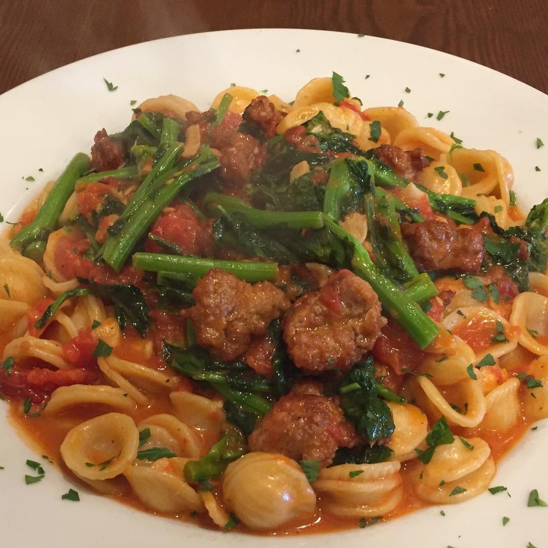 Orecchiette with sausage and broccoli rabe
