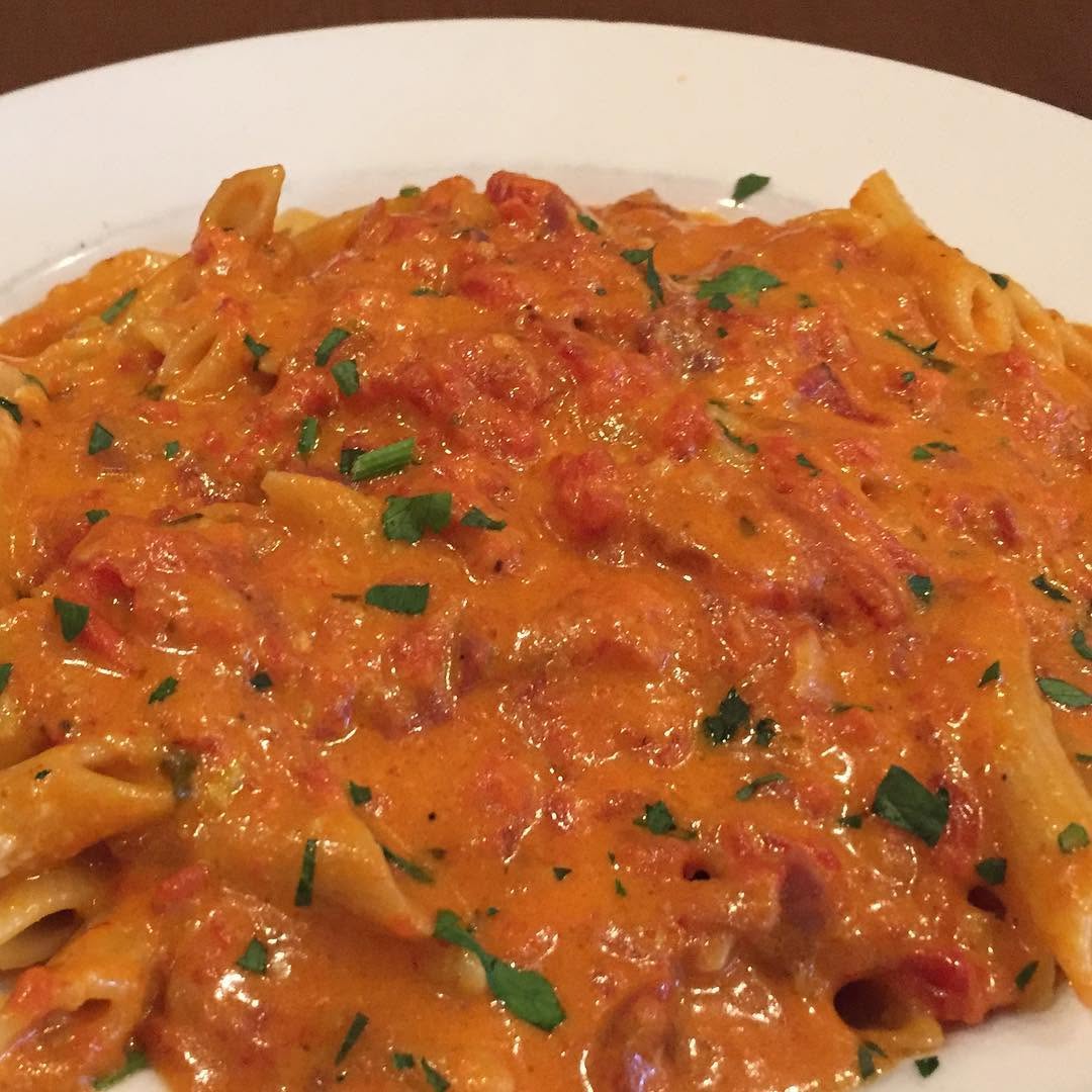 Penne alla vodka in a creamy tomato sauce