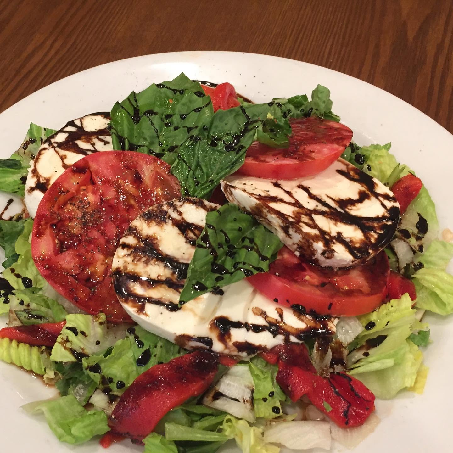 Fresh mozzarella and tomato caprese salad