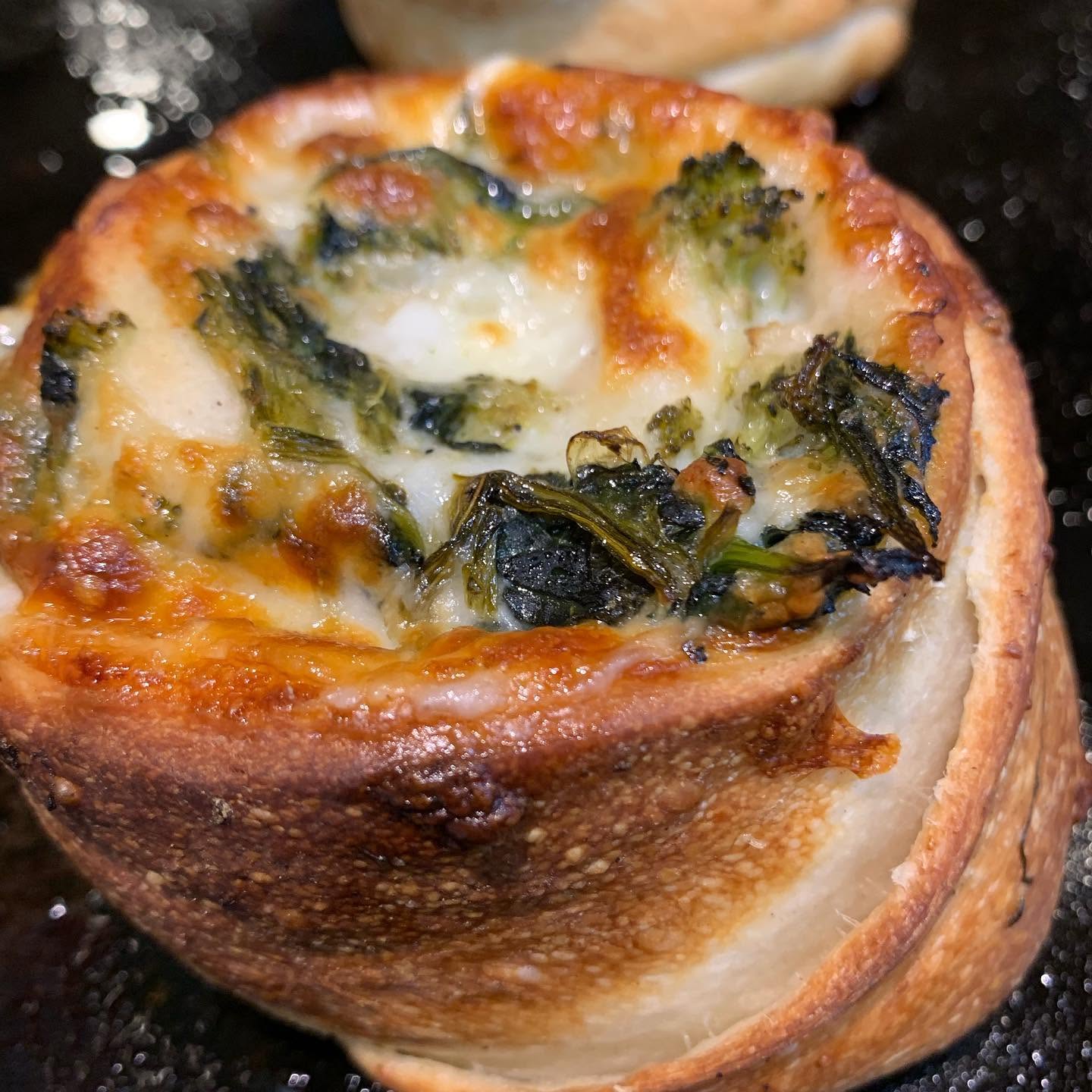 Broccoli and cheese stuffed roll