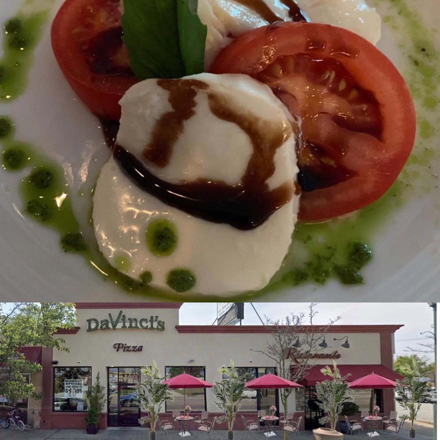 Caprese with fresh mozzarella, tomato, and basil