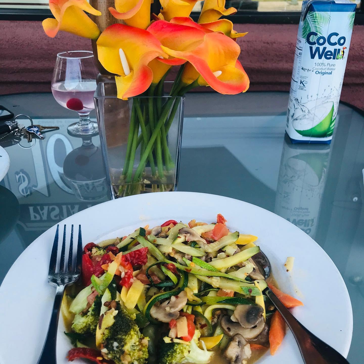 Saut&eacute;ed vegetable primavera plate