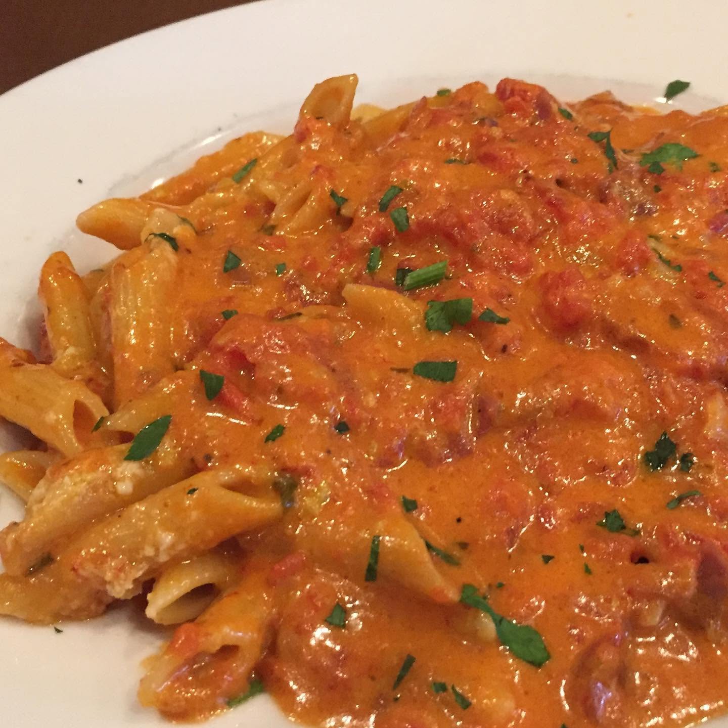 Penne alla vodka in a creamy tomato sauce